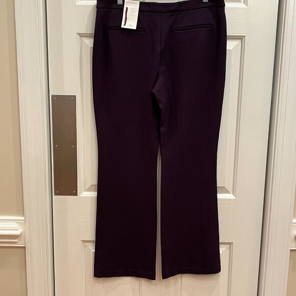 Coldwater Creek Natural Fit Flare Leg Plum Stretch Knit Pants ~ Women's Size 14P - Picture 2 of 8